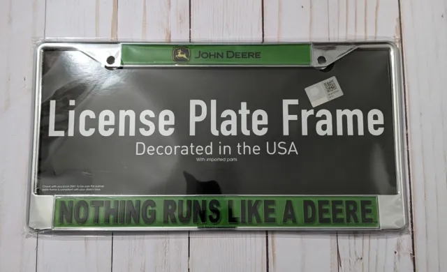 John Deere metal frame. License Plate Frame