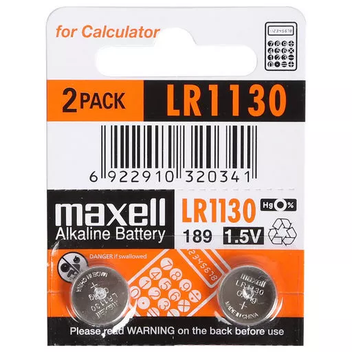 Lr Button Cells Paired Alkaline 1.5V, QTY: 2, Qty Per Card: 2x5(10), Size DXH... 2