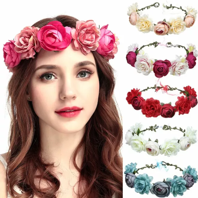 Women Flower Wreath Crown Headbands Hairbands Wedding Garland Hair Accessories ‖