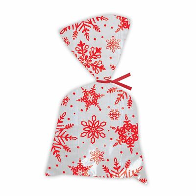 Amscan 25 Pz Piccolo Rosso Natale Fiocco Dolcetti Violoncello Borse 10cm x 15cm Festa 