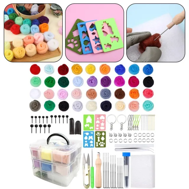 Complete DIY Sewing and Knitting Set 36 Color Wool Felt Needle Tool Kit