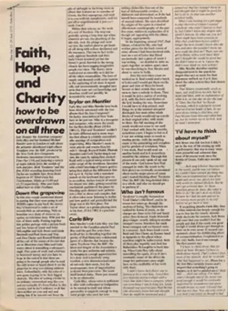 Carla Bley Interview Time Out clipping 1971/2