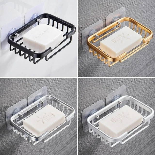 Soap Holder Dish Bathroom Shower Tray Rack Sponge Drain Kitchen Wall Mounted