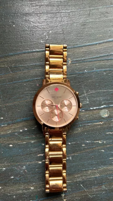 KATE SPADE Gramercy Watch 38mm Rose Gold Excellent Condition! *Needs Battery*