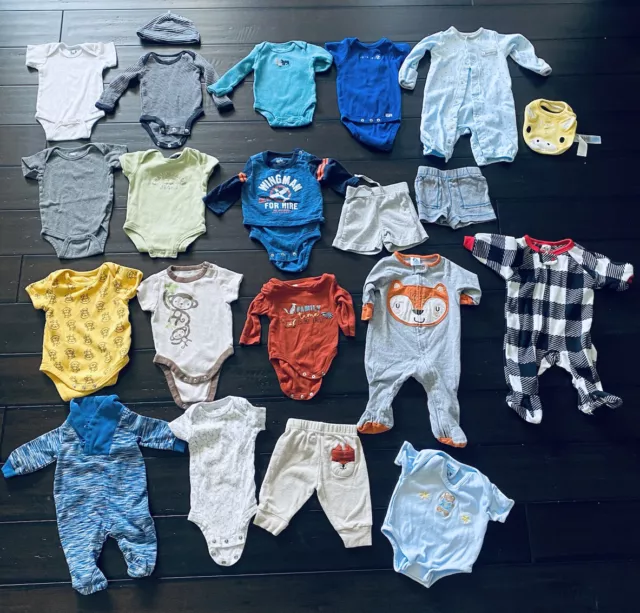 Baby Outfits Lot Infant Newborn 0-3 Months Boy Girl Monkey Fox Gerber Carters