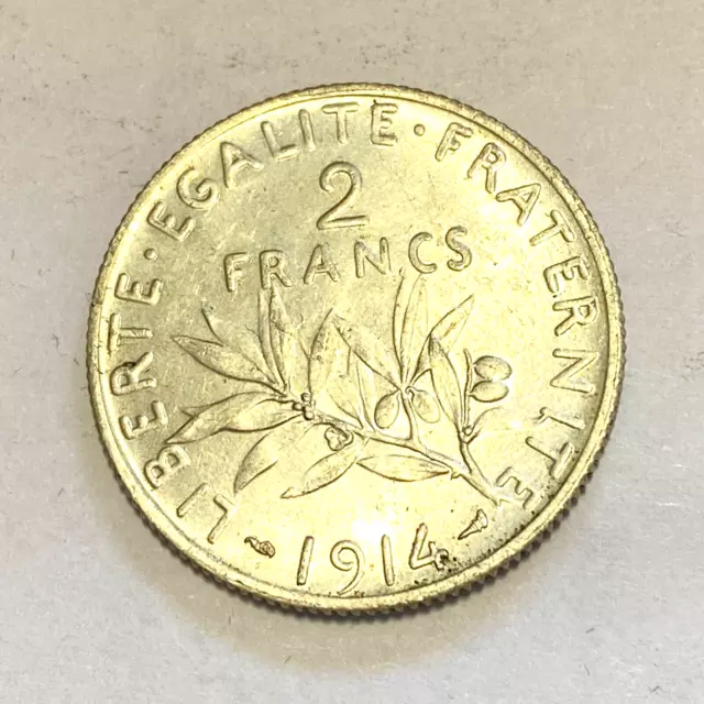 #3107 2 francs 1914 Semeuse Argent SUP/SPL