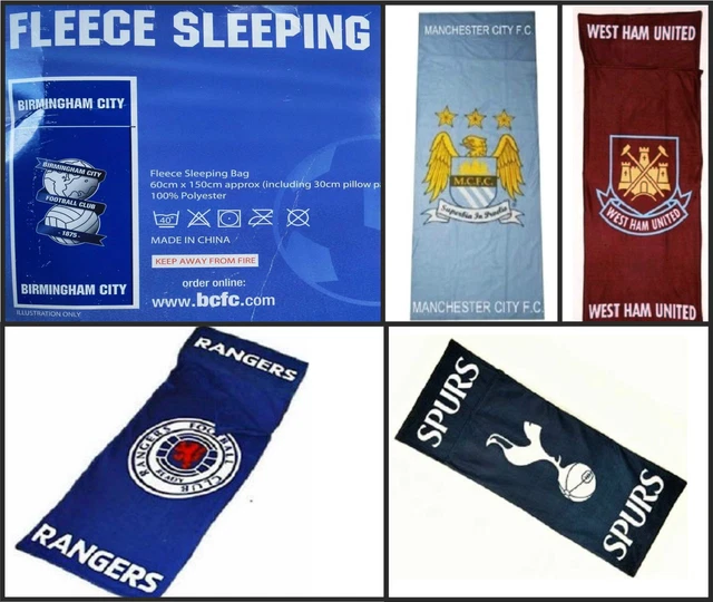 FOOTBALL FLEECE SLEEPING Bag Tottenham Spurs West Ham Rangers