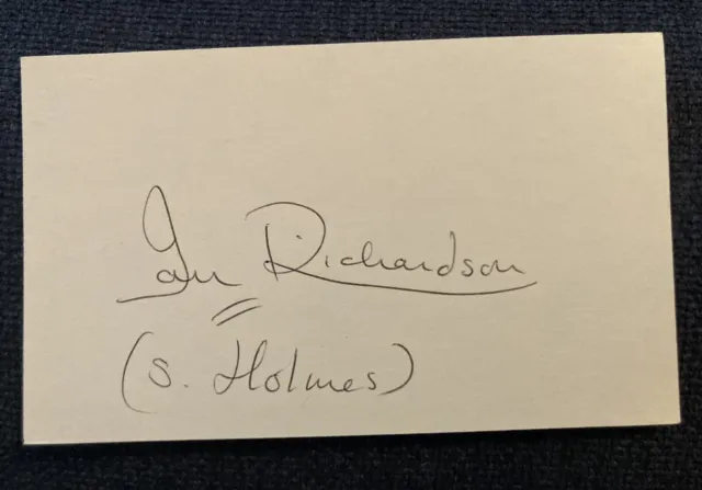 Ian Richardson Sherlock Holmes Autographed Signed Index Card