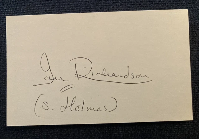Ian Richardson Sherlock Holmes Autographed Signed Index Card