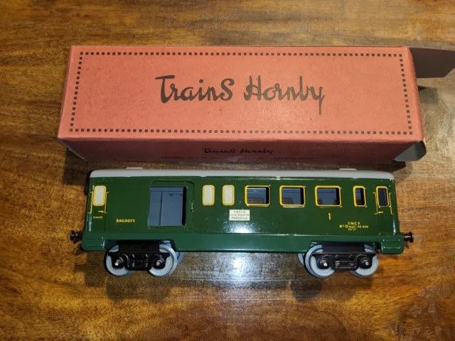 Hornby en O voiture mixte OM verte en Boite