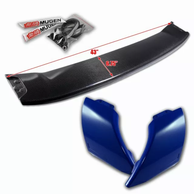 Carbone Fibre Usine Bleu Arrière Aileron Aile Mugen Pour 12-15 Honda Civic Sedan 2