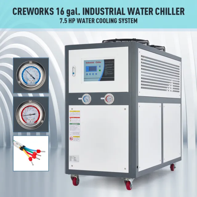 CREWORKS 5 ton Industrial Water Chiller for CNC Laser with 16gal Water Tank