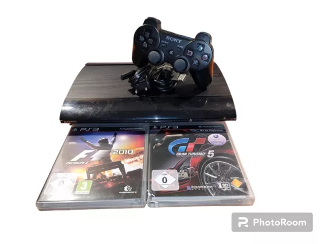 Sony Playstation 3 Super Slim 500GB Konsole Inkl Orig. Controller + 2xGames ,Unv