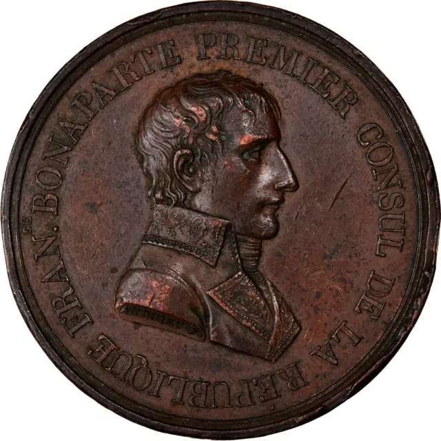 [#7676] France, Médaille, Napoléon Bonaparte, Paix de Lunéville, History, 1801