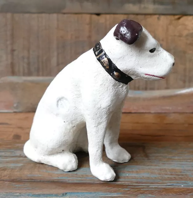 Nipper Hund Terrier Grammophon Plattenspieler Figur Gusseisen Werbefigur Deko