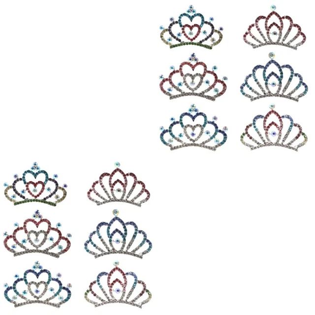 12 pz Copricapo Principessa 12 Pz Corona Strass Metallo Cristallo