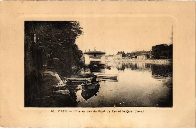 CPA CREIL - L'Ile au bas du Pont de Fer et le Quai d'aval (423539)