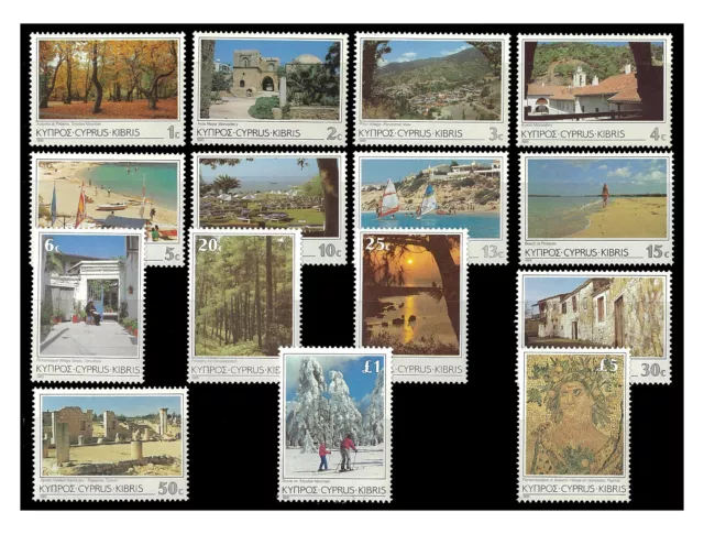 Cyprus 1985 Scenes & Landscapes Set of 15 Stamps SG648/62 (Sc.640/54) MUH 9-9