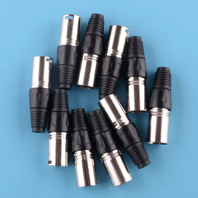 10Pc 3 Pin XLR Jack Snake Plug Audio Microphone MIC Cable Male Connector