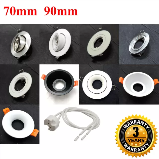 70mm 90mm downlight fitting Spotlight fixed gimble frame MR16 GU10 Lamp holder