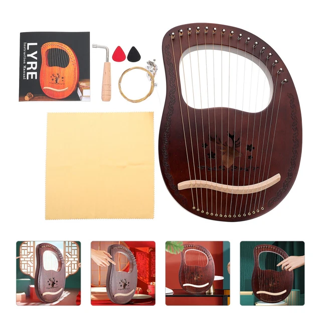 Ancien Ancien Instrument De Musique À Cordes Est Harpe En Bois Classique Vecteurs libres de