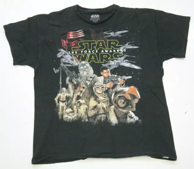 Star Wars Force Awakens Black Short Sleeve Graphic T-Shirt XL Youth X-Large CC16