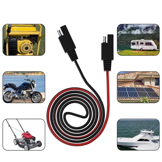 SAE to SAE Connector Extension Cable  Car Motorcycle RV Battery Charger