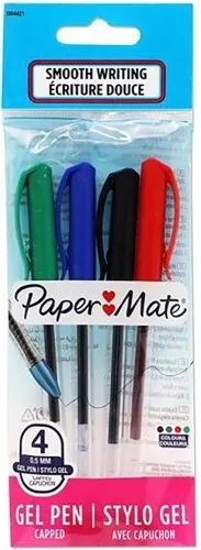 Papermate Gel Pen 0.5 mm Assorted Colours 20 PACKS of 4 pens  75p/Pack of 4 pens