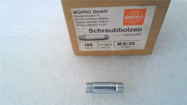 Schraubbolzen/ Gewindebolzen/ Zubehör Rohrschellen - M8/ 25 mm - verzinkt - NEU