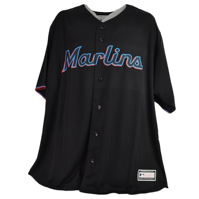 MLB Miami Marlins Florida Nero Raffreddamento Base Big & Alto Replica Uomo
