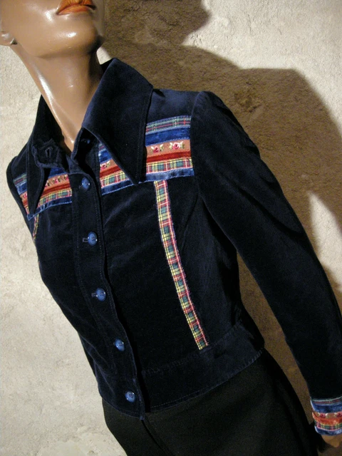 Veste Blouson 70s Skaï Vinyl Rouge - Taille 36/38 - Vrai Vintage Années 70