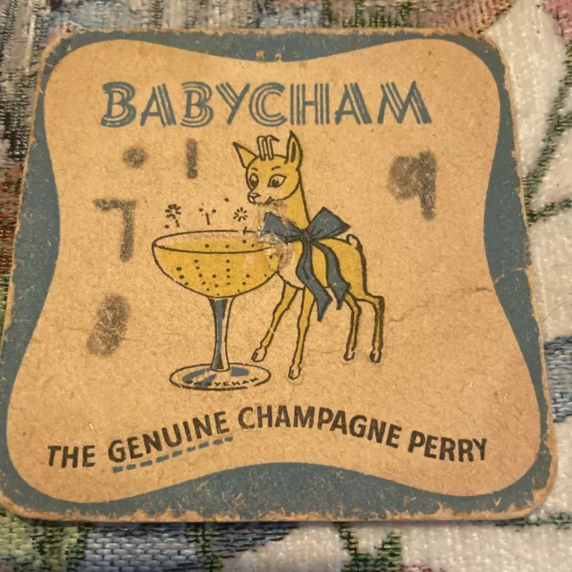 Vintage Cider Beer Coaster Drink Bar Pub Mat ~ BABYCHAM Genuine Champagne Perry