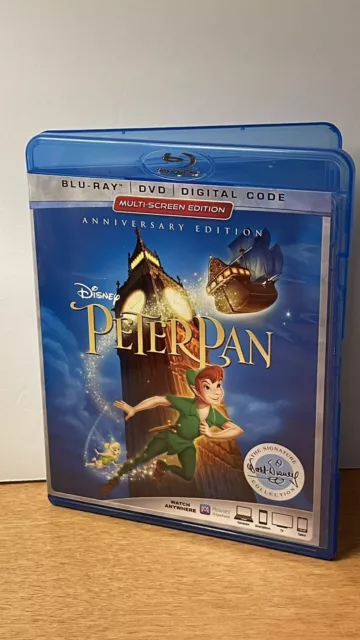 Walt Disneys Peter Pan Anniversay Edition Blue Ray and DVD Excellent Condition