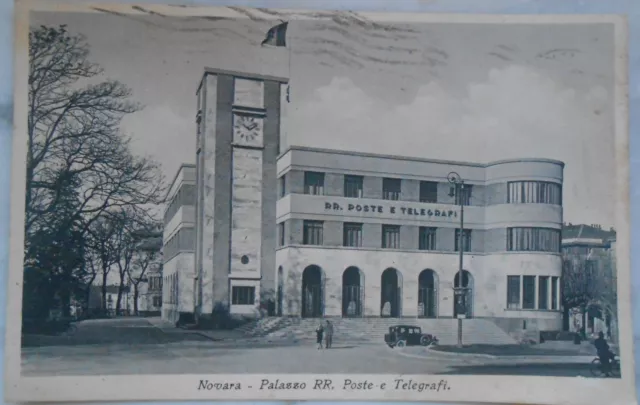 Cartolina Novara palazzo R.R. poste e telegrafi