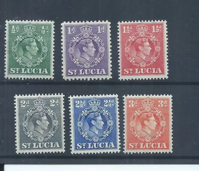 St Lucia stamps. 1938 George VI MH lot - mainly perf 14 1/2 x 14. CV £26+ (AB811