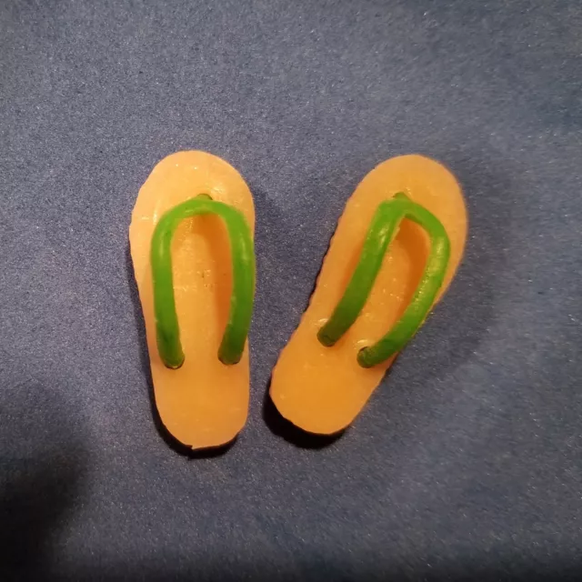 Vintage miniature FLIP FLOPS Set of 2 dollhouse gumball vending prize Hong Kong
