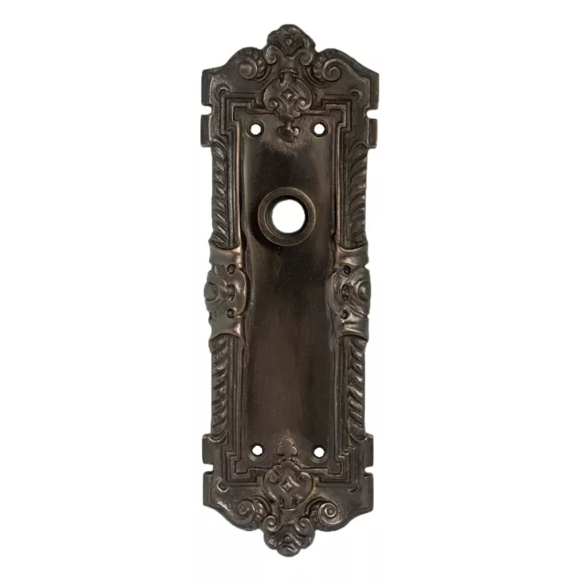 Pair of Solid Brass Door Plates with Bronze Finish - The Wells