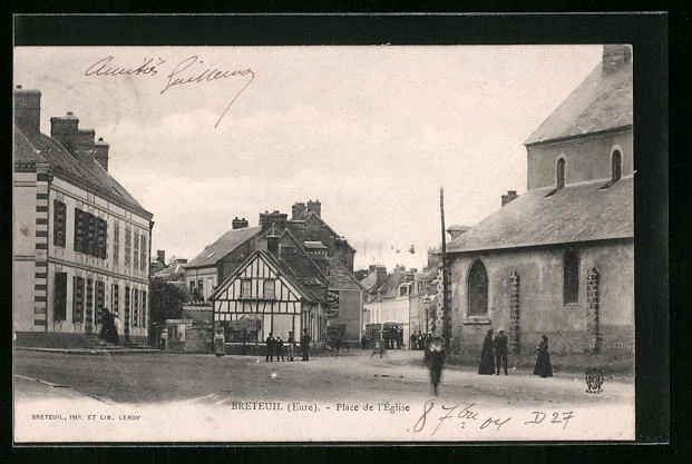 CPA Breteuil, Place de l´Église 1904