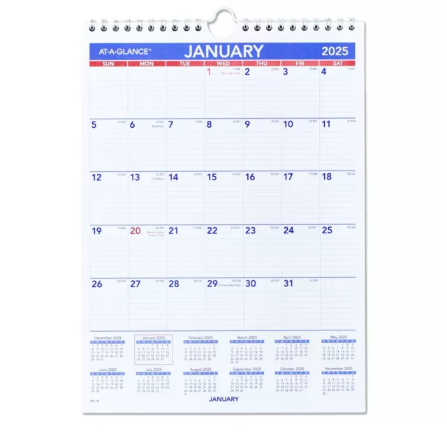2025 ATAGLANCE PM128 Monthly Wall Calendar, 8 x 11" 14.98 PicClick