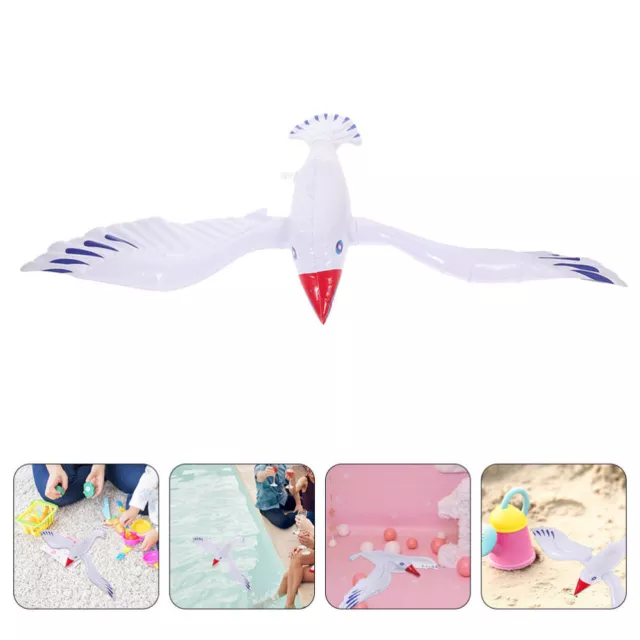 4pcs Artificial Flying Sea Gull Statue Inflatable Sea Gull Ornament for Beach