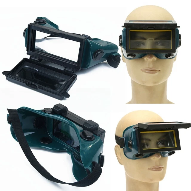 Casco Saldatura Oscuratore Auto Ad Alimentazione Solare con Protezione Occhi