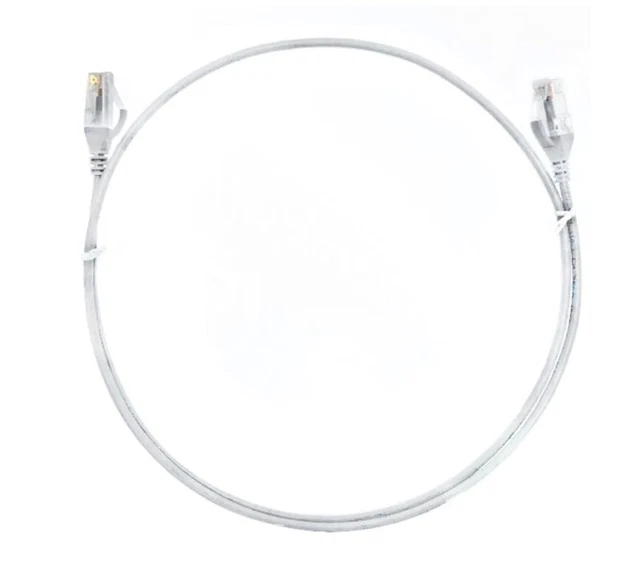 8WARE CAT6 Ultra Thin Slim Cable 0.25m / 25cm - White Color Premium RJ45 Etherne