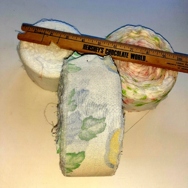 3 rollos Pk/Gr/White Rap Tela Hilo Amish Rag Trenza Crochet1.2+ # 2-2 1/2"W