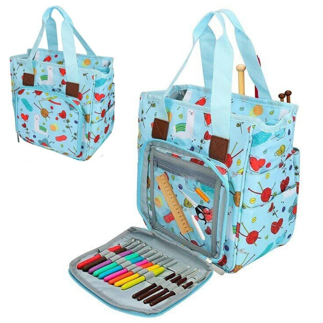 Portable Knitting Bag Wool Crochet Hooks Needle Storage Bags Yarn Tote Organizer