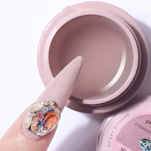Arte en uñas 10 g/tarro de limpieza pegamento de estrás gel adhesivo resina gema joyería*jy