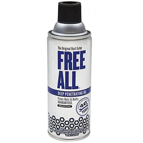 Free All Deep Penetrating Oil Rust Remover, Loosen Rusty Nuts & Bolts, Screws
