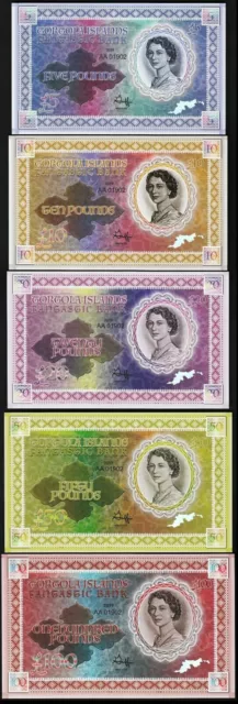 Set, Tortola Islands  5-10-20-50-100 Pounds, 2019 QEII Hybrid Polymer