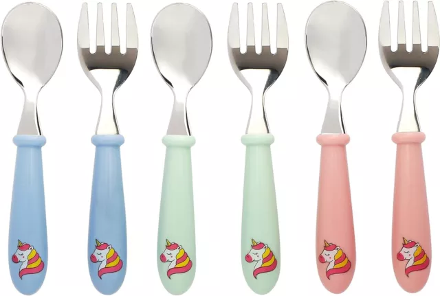 Exzact Kids Cutlery 6pcs Stainless Steel 18/10 Children's Cutlery Set Unicorn