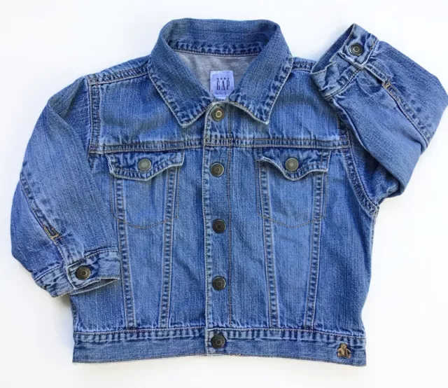 Baby Gap Jean Jacket Toddler Size 12-18 Months Boy Girl Blue Denim Lined Spring