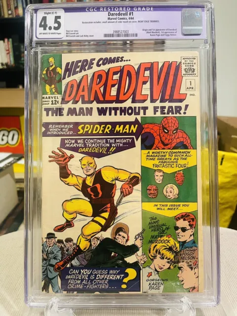 Daredevil 1 1964 CGC 4.5, 2- 380 COMPLETE SERIES low numbers restored rest VF NM